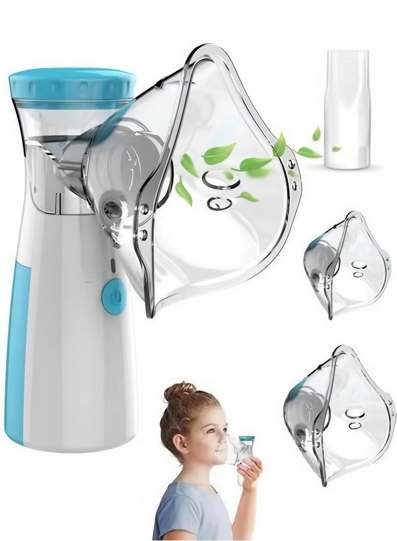 FUTUER COMFORT Portable steam inhaler for children and adults with advanced Mesh technology - a completely silent nebulizer for treating asthma, cough and chest allergies, rechargeable and battery operated with multiple mask sizes. - Image 1